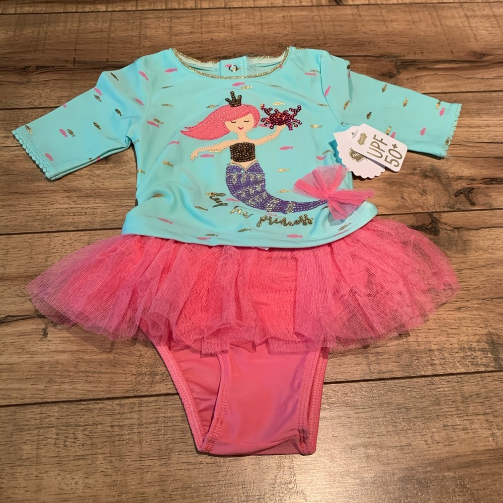 NWT Mud Pie Mermaid Rash Guard Set